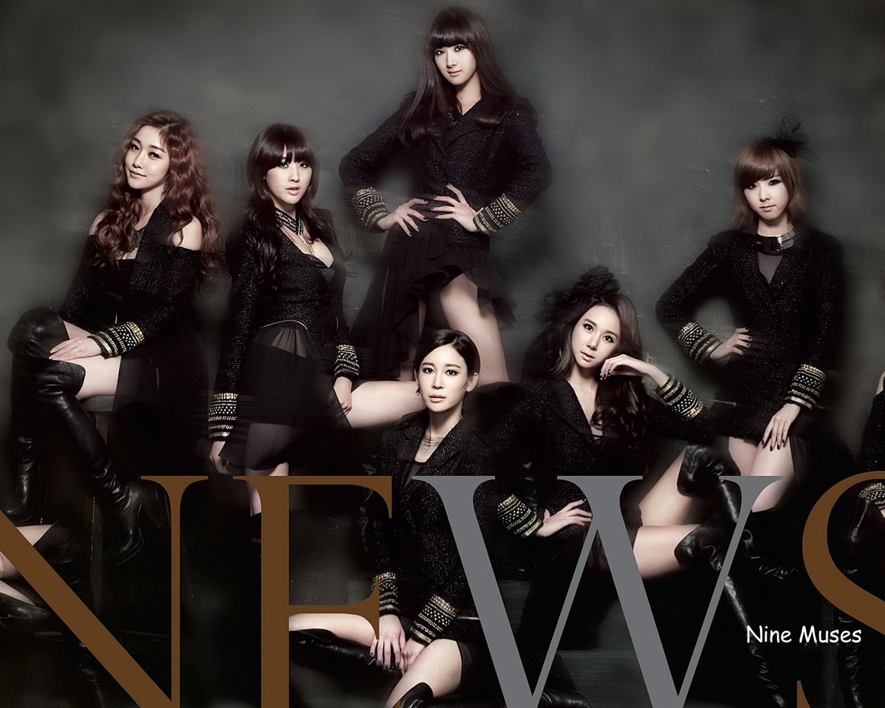 Korean Girl skupina Nine Múzy HD tapety na plochu #1 - 1280x1024