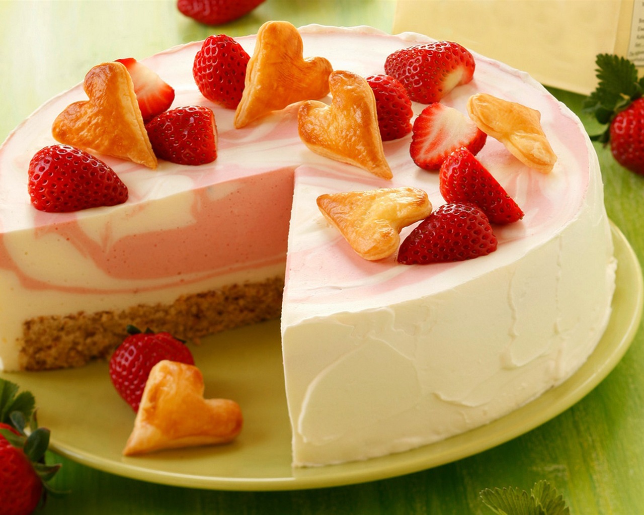 美味可口的草莓蛋糕 高清壁纸3 - 1280x1024