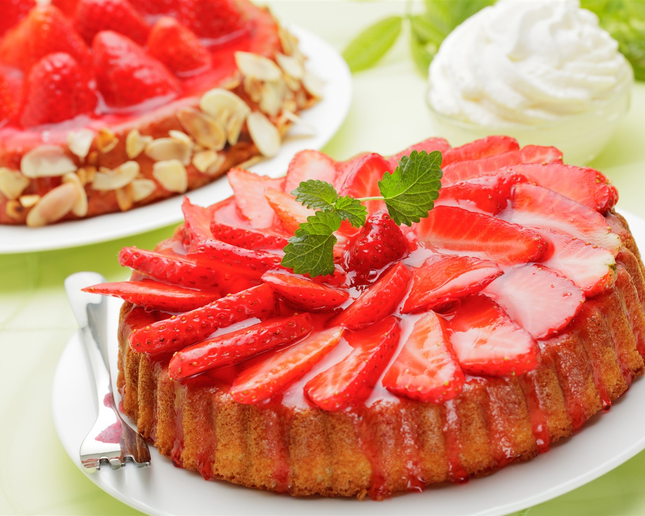 맛있는 딸기 케이크의 HD 배경 화면 #12 - 1280x1024