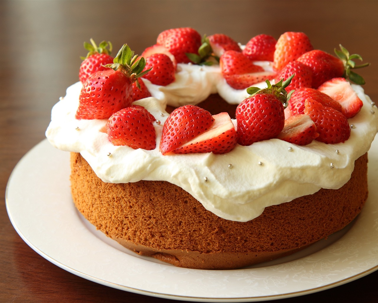 맛있는 딸기 케이크의 HD 배경 화면 #15 - 1280x1024