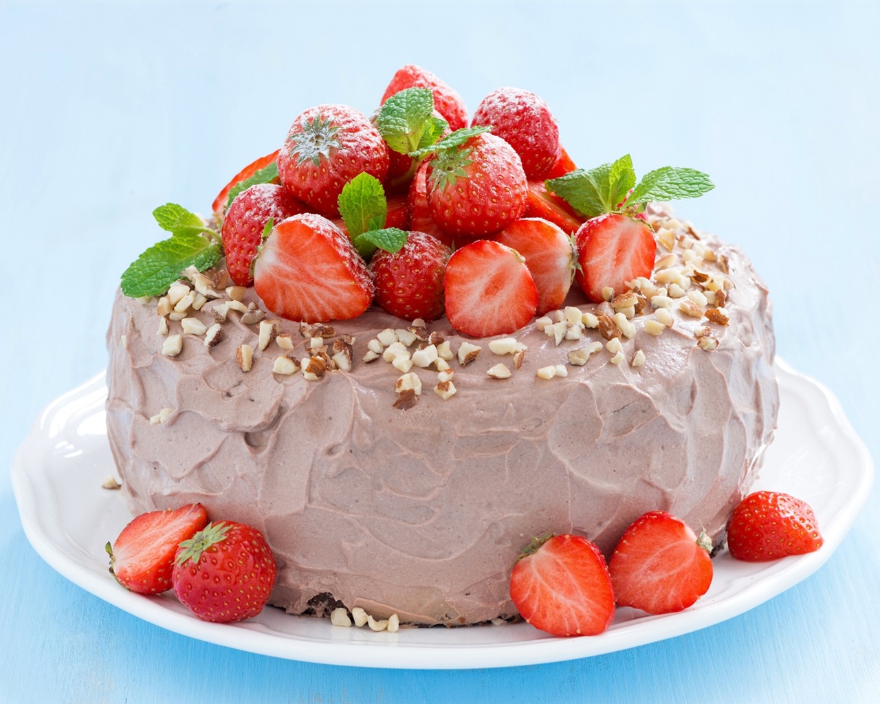 맛있는 딸기 케이크의 HD 배경 화면 #18 - 1280x1024
