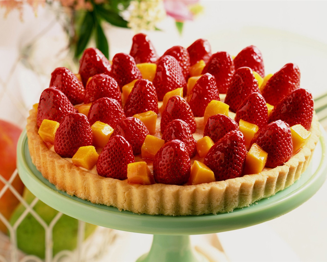 맛있는 딸기 케이크의 HD 배경 화면 #22 - 1280x1024