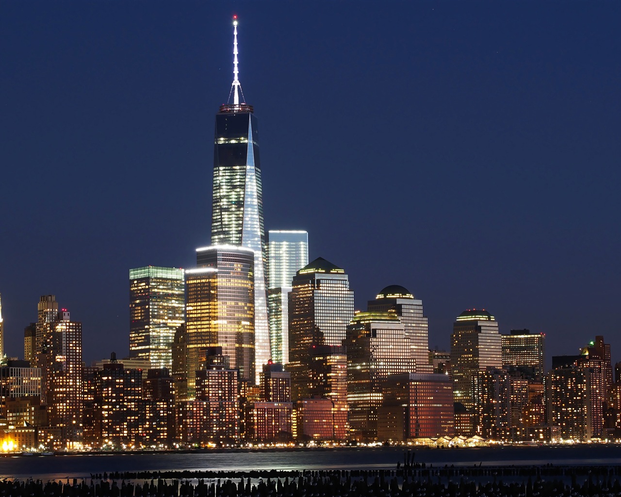 Empire State Building à New York, ville la nuit fonds d'écran HD #4 - 1280x1024
