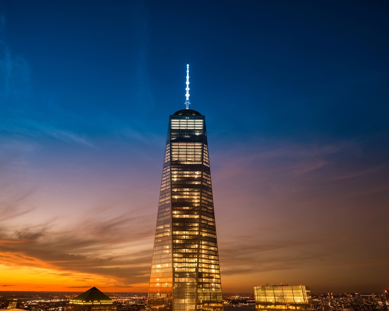 뉴욕의 엠파이어 스테이트 빌딩, 도시의 밤 HD 배경 화면 #6 - 1280x1024