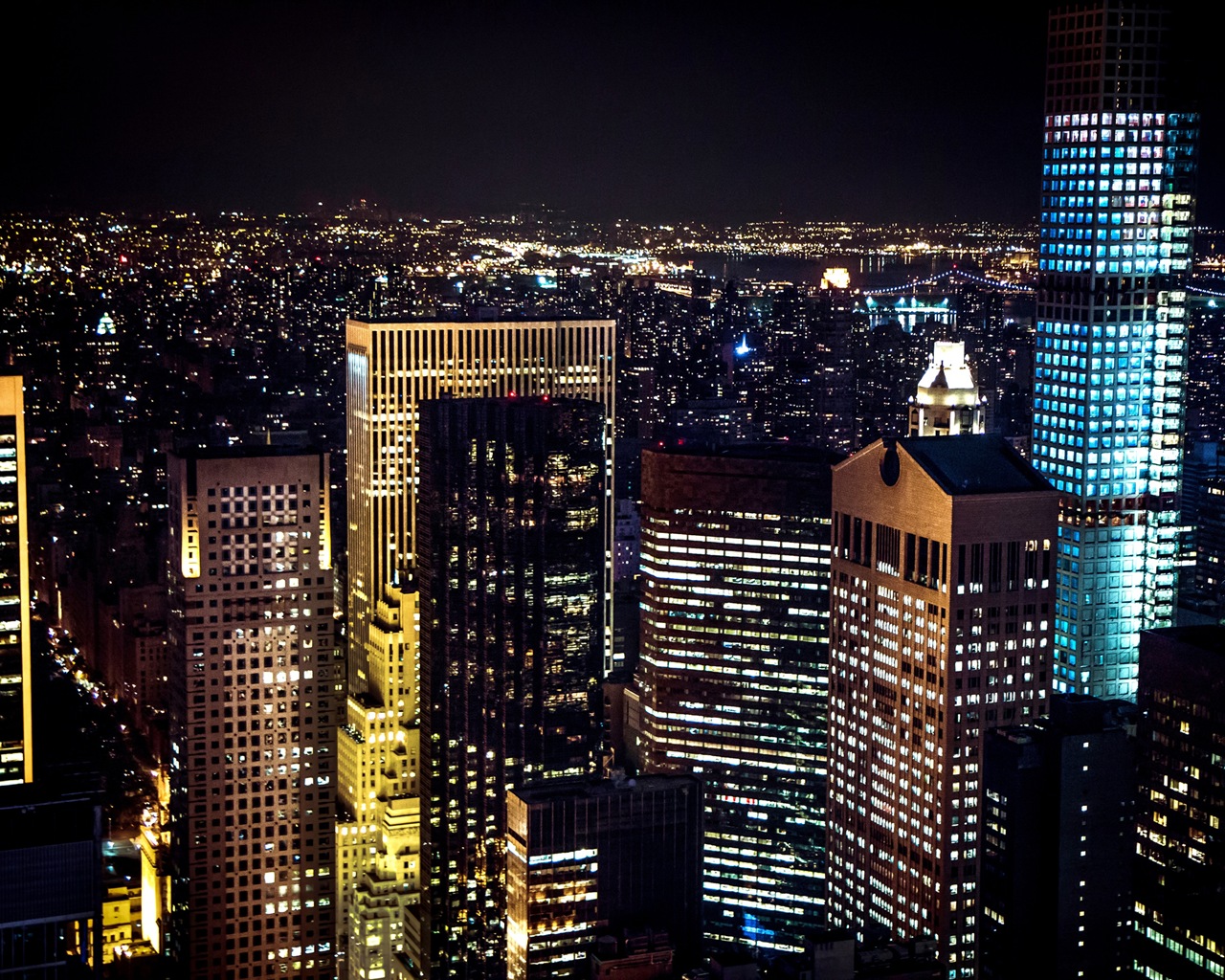 Empire State Building à New York, ville la nuit fonds d'écran HD #9 - 1280x1024
