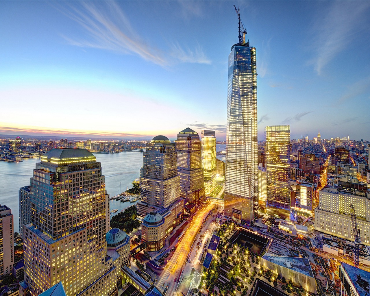 뉴욕의 엠파이어 스테이트 빌딩, 도시의 밤 HD 배경 화면 #12 - 1280x1024