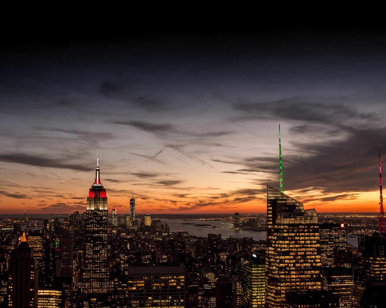 美国纽约帝国大厦 城市夜景 高清壁纸14 - 1280x1024