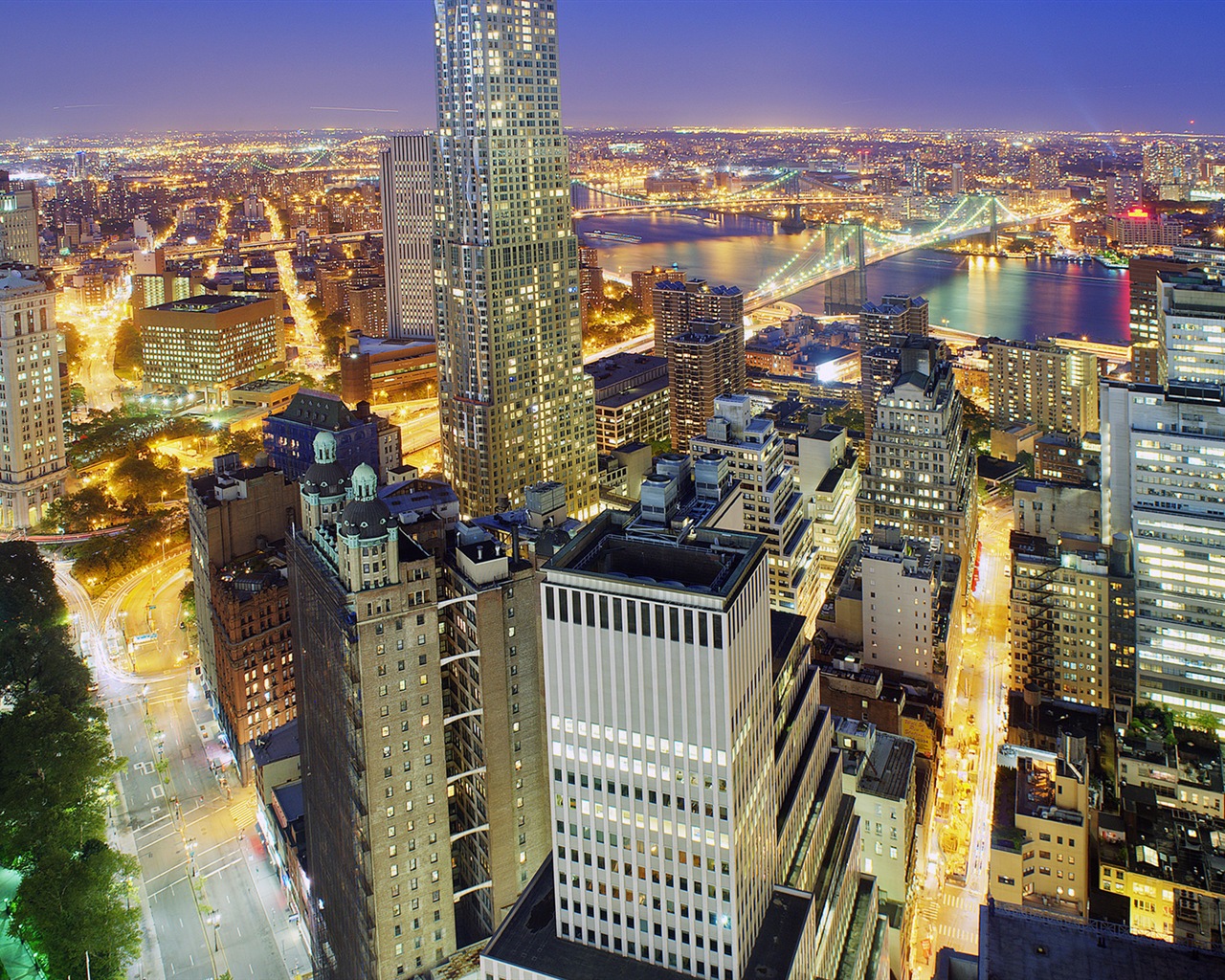 美國紐約帝國大廈城市夜景 高清壁紙 #16 - 1280x1024