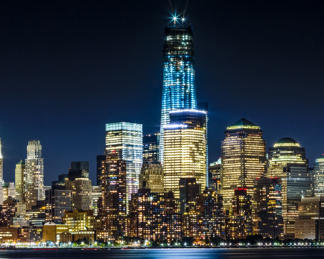 뉴욕의 엠파이어 스테이트 빌딩, 도시의 밤 HD 배경 화면 #17 - 1280x1024