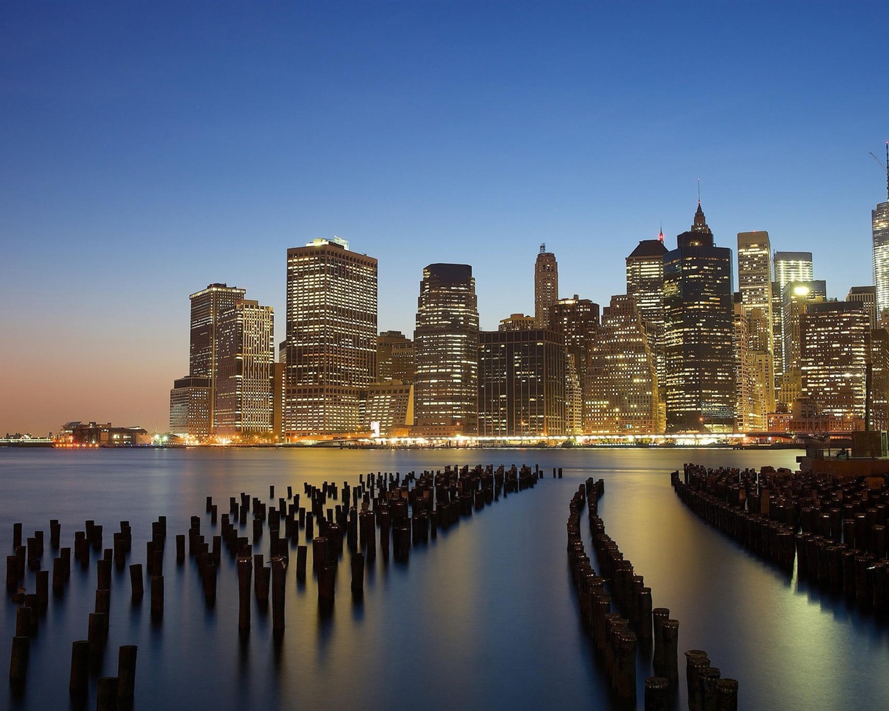 뉴욕의 엠파이어 스테이트 빌딩, 도시의 밤 HD 배경 화면 #18 - 1280x1024