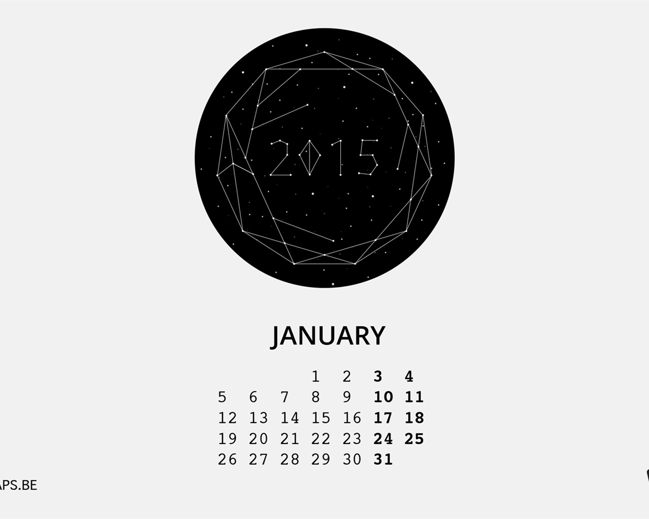 2015年1月 月曆壁紙(二) #3 - 1280x1024
