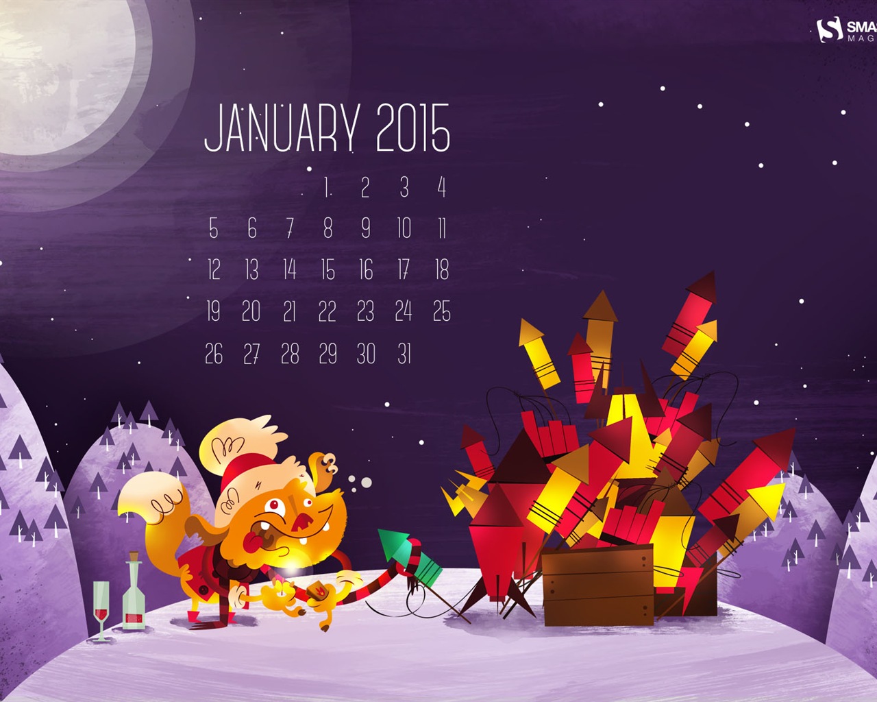 Janvier 2015 calendar fond d'écran (2) #7 - 1280x1024