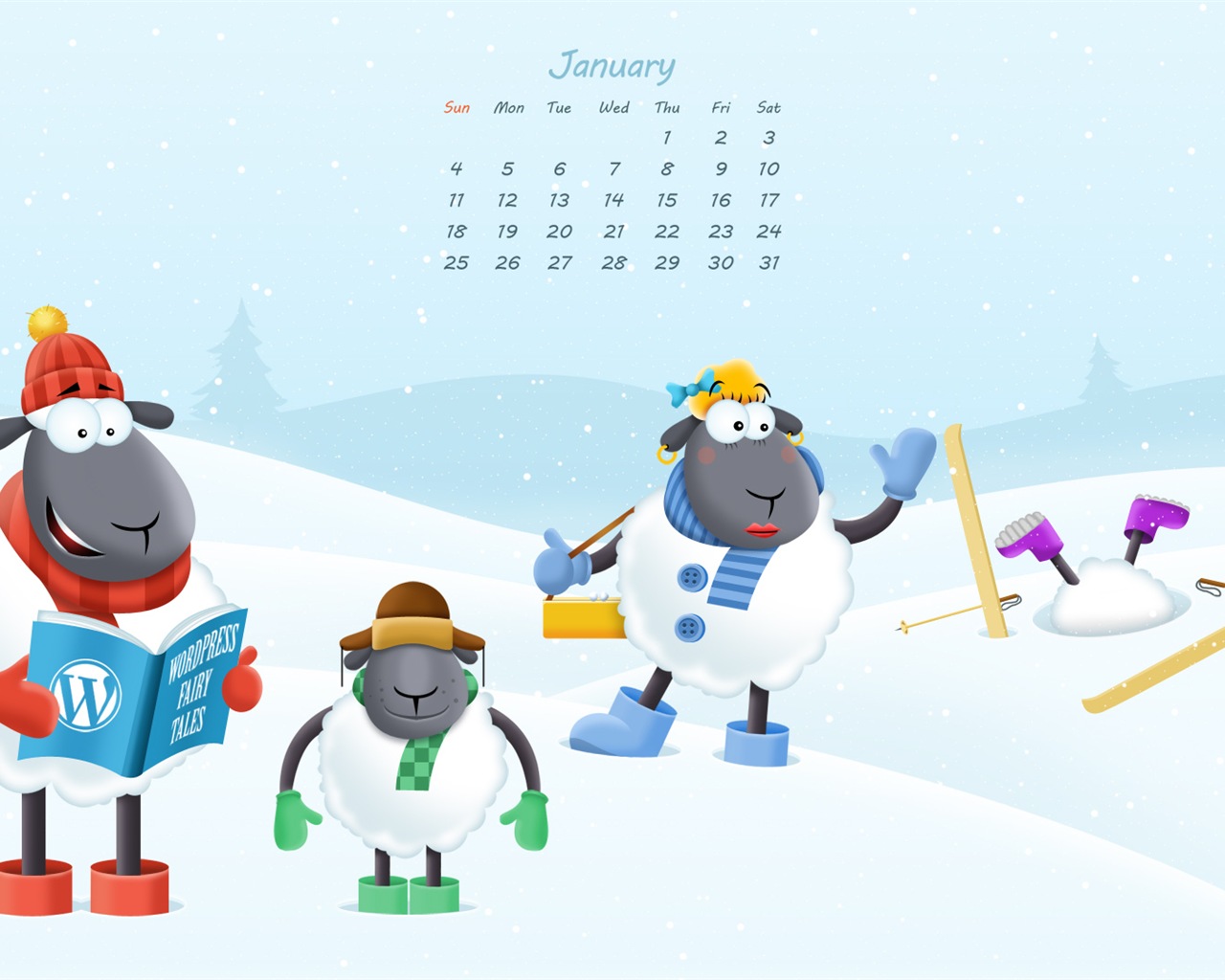 Janvier 2015 calendar fond d'écran (2) #9 - 1280x1024
