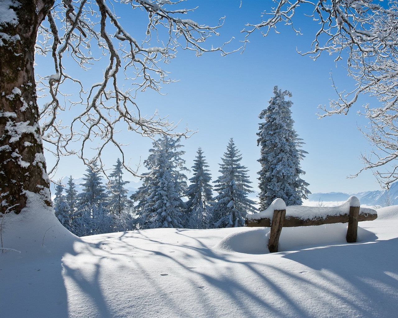 Neige d'hiver fonds d'écran HD magnifique de paysages #13 - 1280x1024