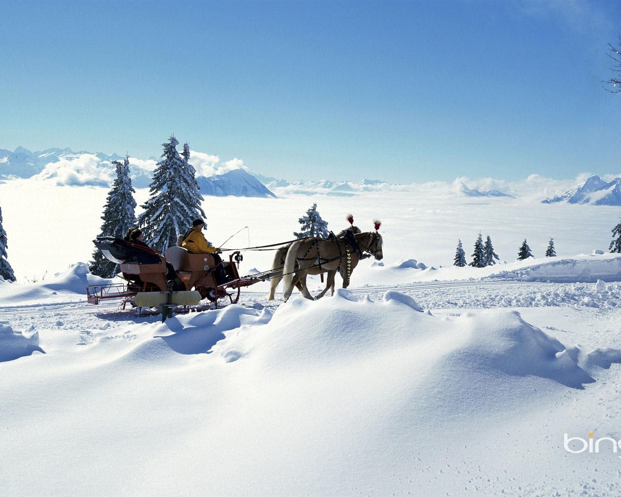 겨울 눈 아름다운 풍경의 HD 월페이퍼 #17 - 1280x1024