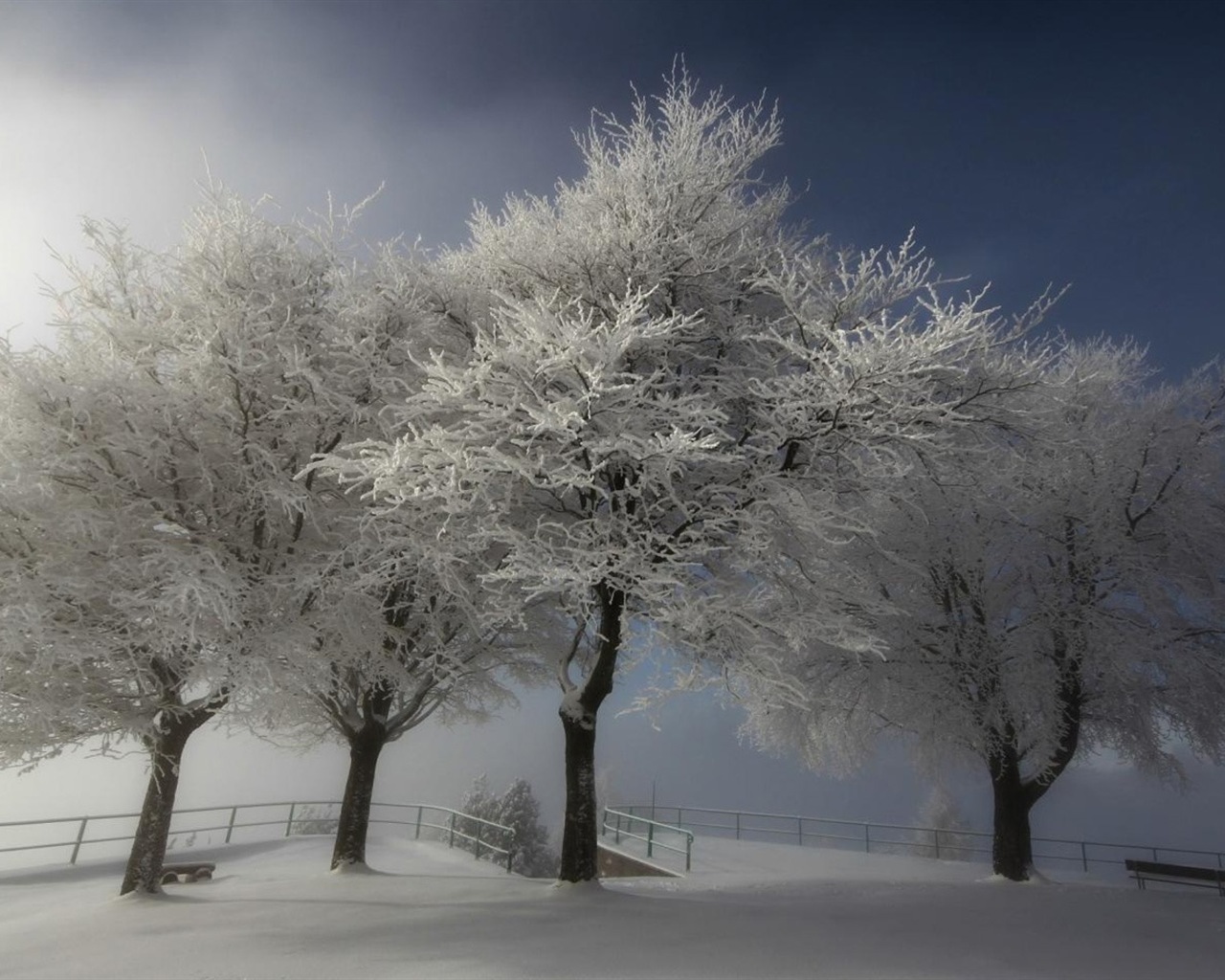 겨울 눈 아름다운 풍경의 HD 월페이퍼 #18 - 1280x1024