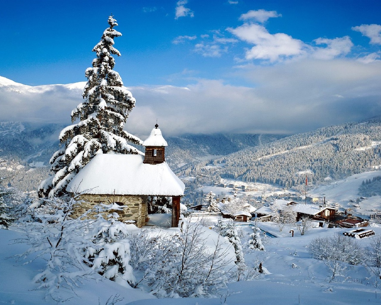 Winter snow beautiful scenery HD wallpapers #20 - 1280x1024