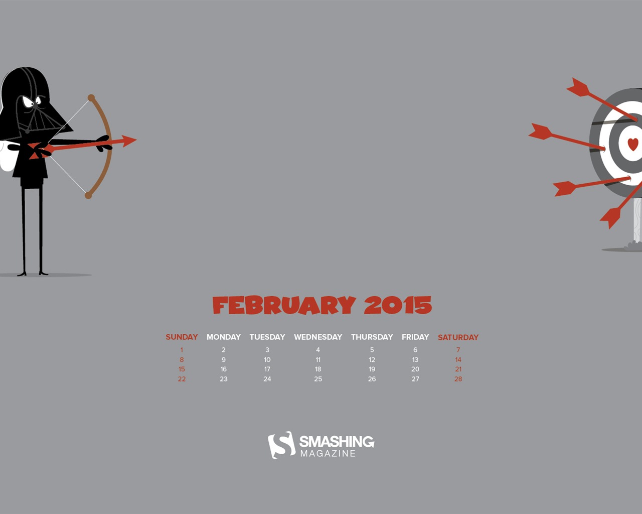 Februar 2015 Kalender Wallpaper (2) #13 - 1280x1024