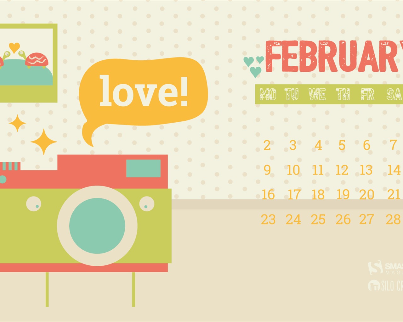 Februar 2015 Kalender Wallpaper (2) #15 - 1280x1024
