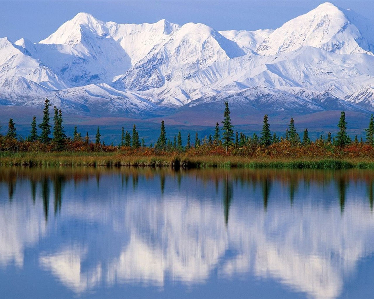 Mountains water clouds natural beauty landscape  HD wallpapers #2 - 1280x1024