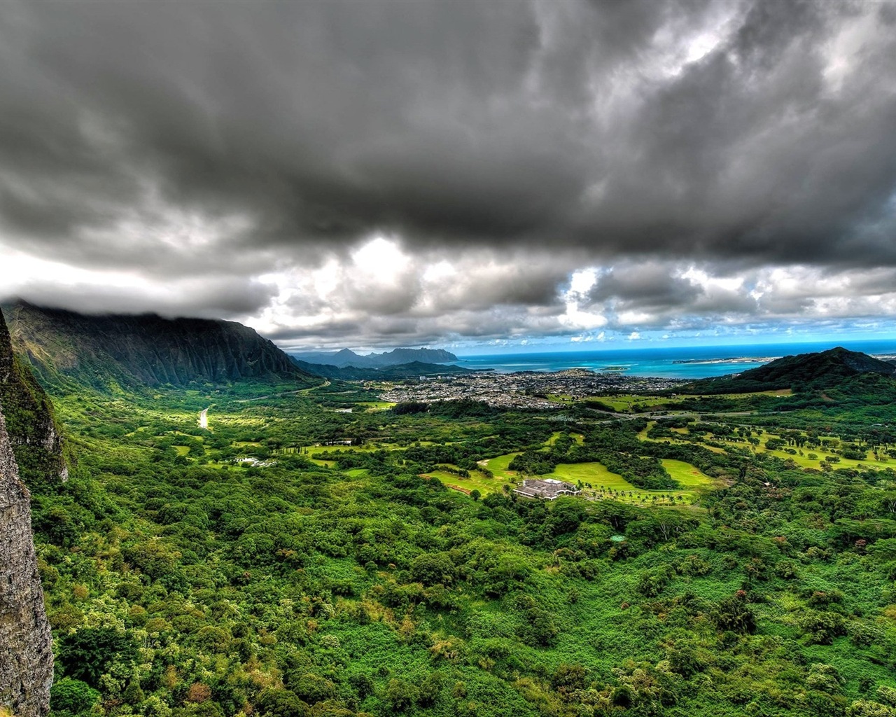 Mountains water clouds natural beauty landscape  HD wallpapers #13 - 1280x1024