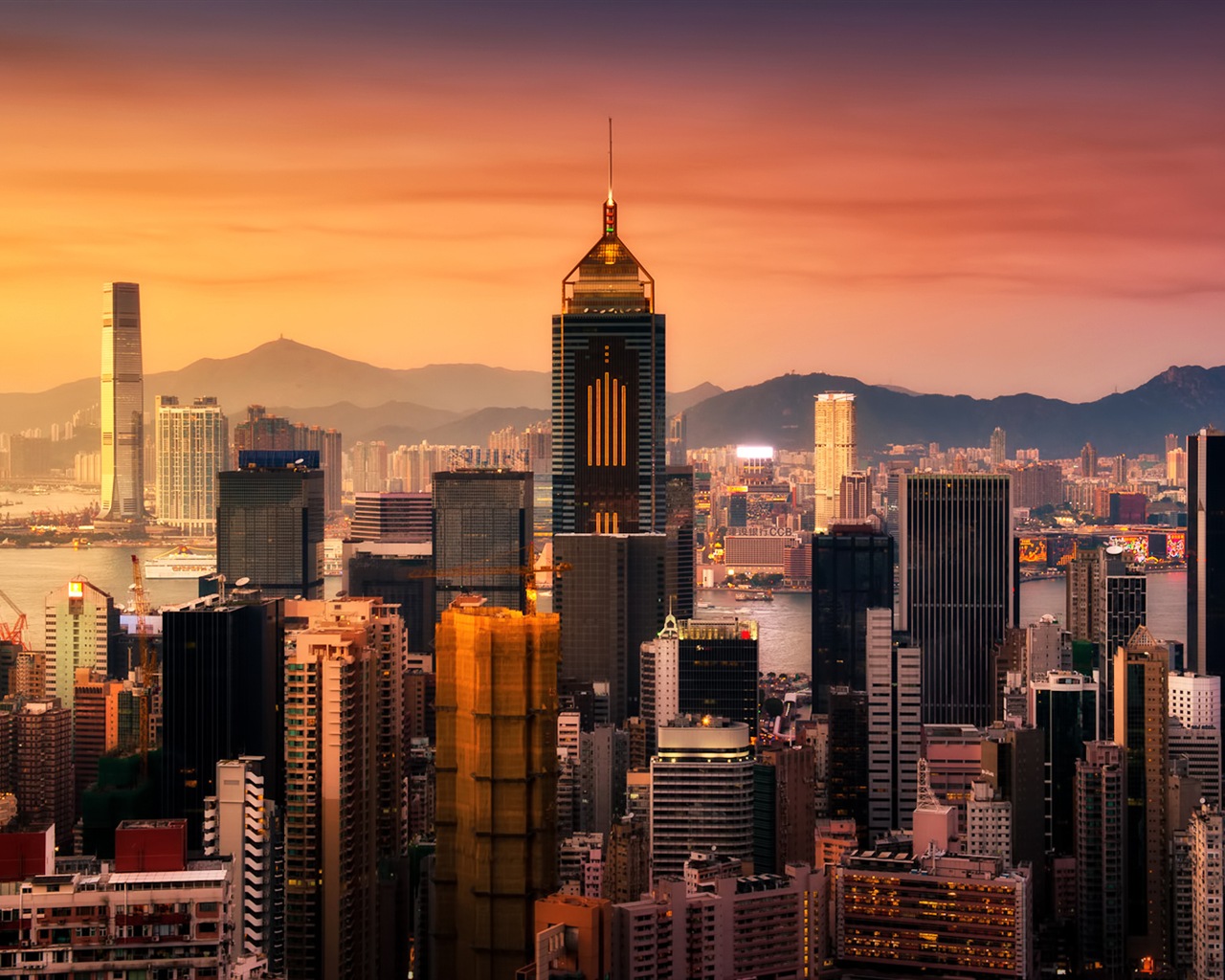 Hong Kong je Městská krajina krásné HD tapety na plochu #7 - 1280x1024
