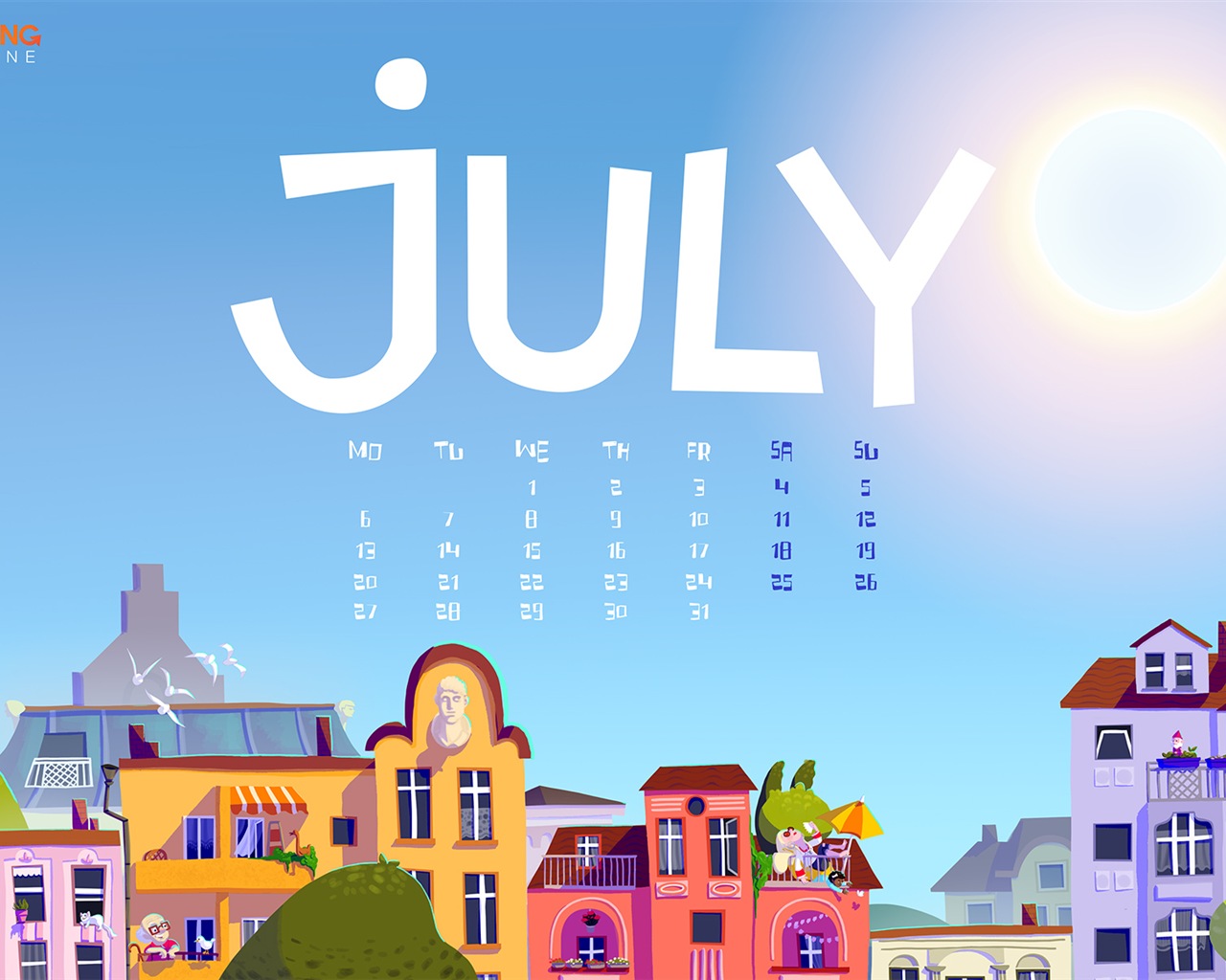 2015年7月 月曆壁紙(二) #1 - 1280x1024