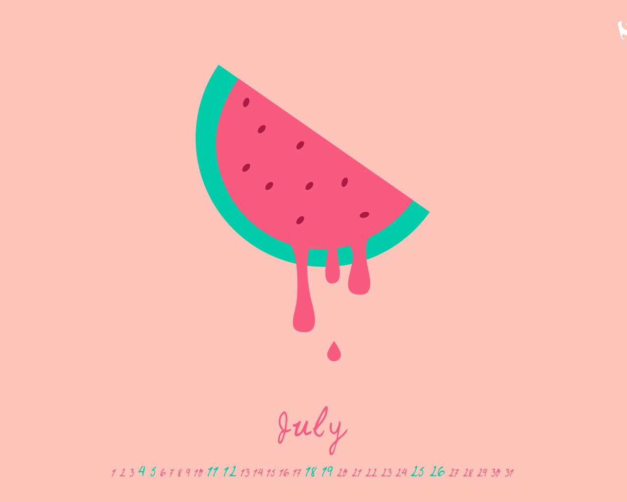 2015年7月 月曆壁紙(二) #5 - 1280x1024