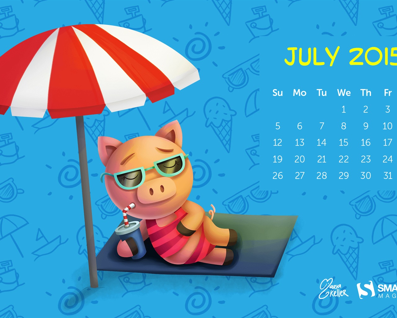 2015年7月 月曆壁紙(二) #6 - 1280x1024