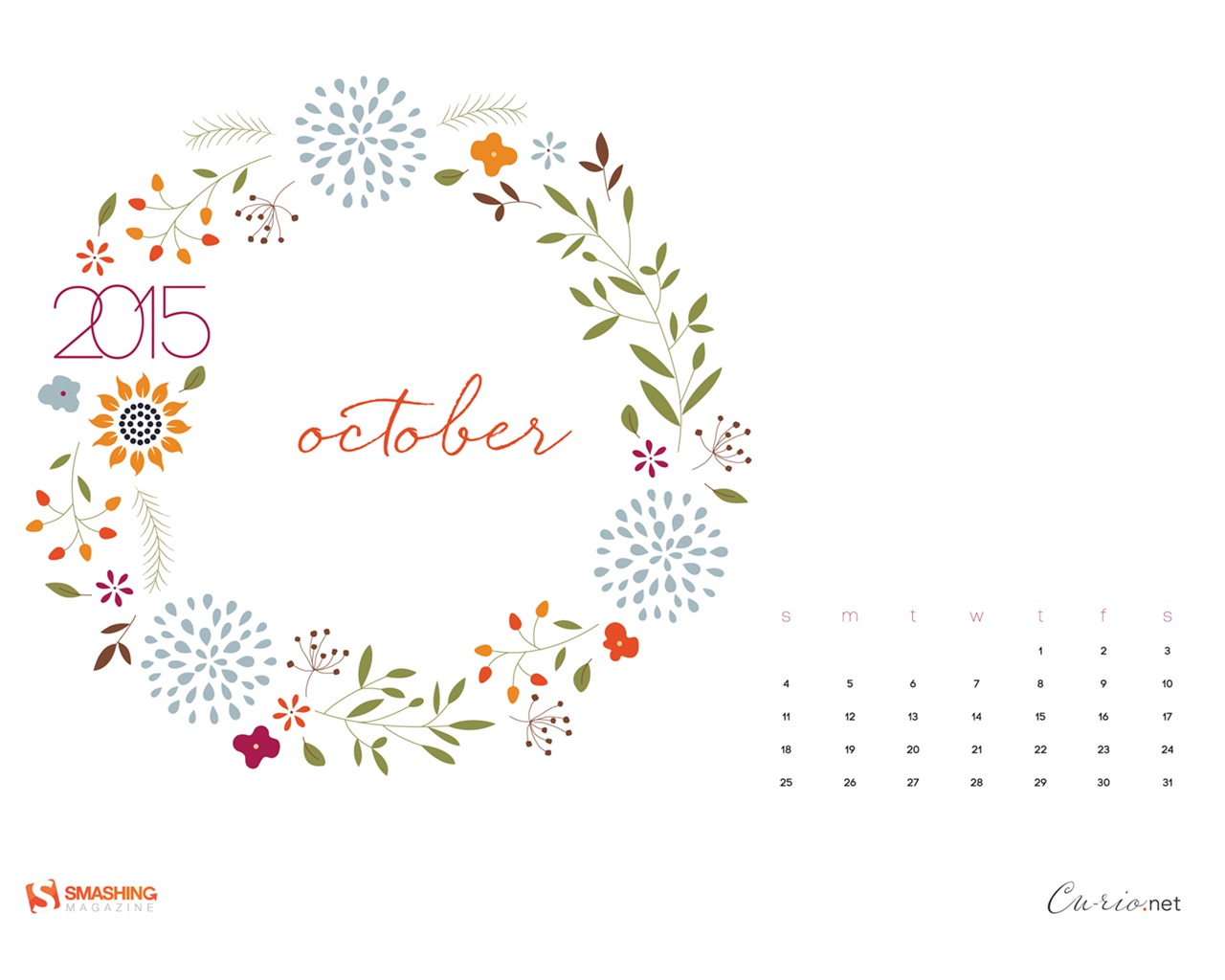 Oktober 2015 Kalender Wallpaper (2) #11 - 1280x1024
