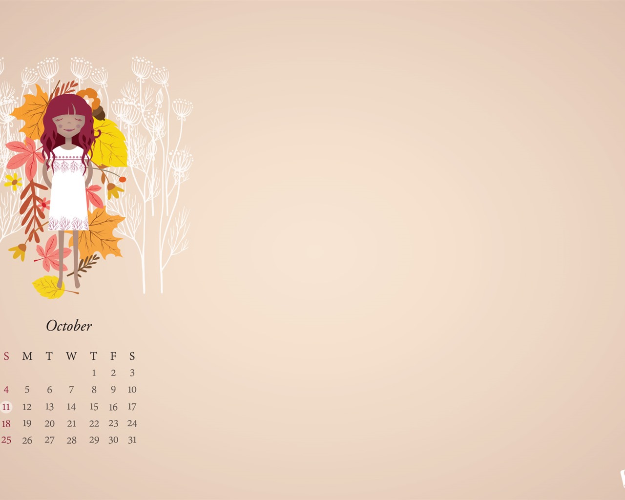 Oktober 2015 Kalender Wallpaper (2) #15 - 1280x1024