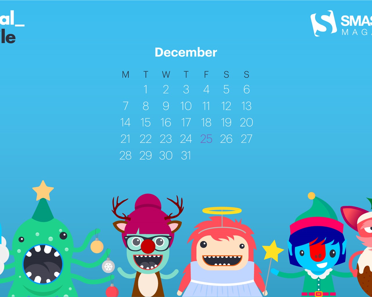 December 2015 Calendar wallpaper (1) #18 - 1280x1024