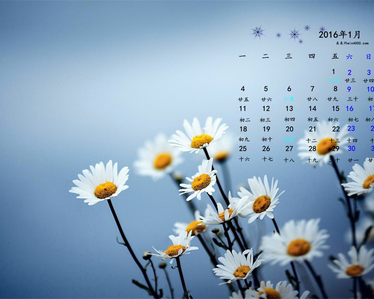 Januar 2016 Kalender Wallpaper (1) #3 - 1280x1024