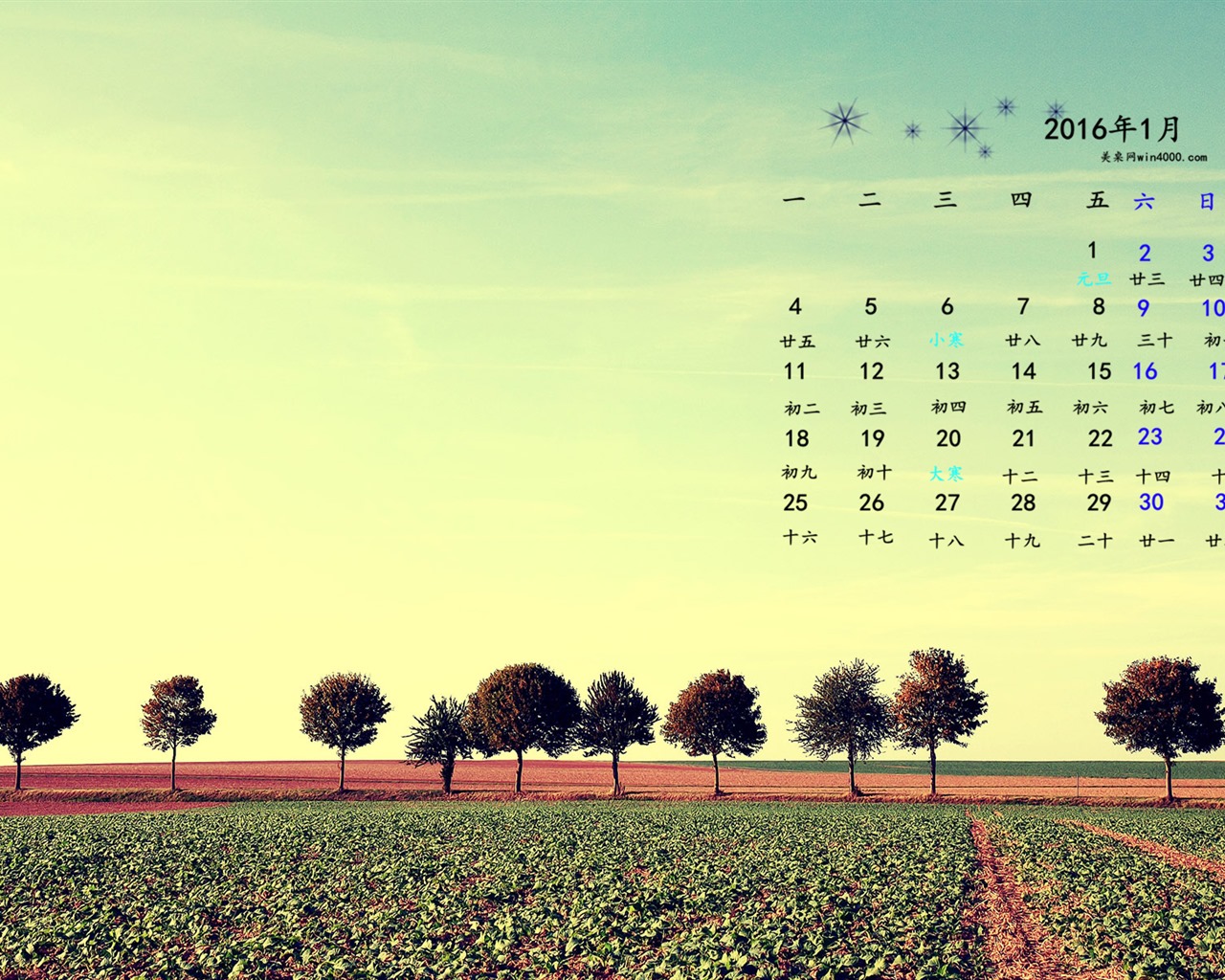 January 2016 calendar wallpaper (1) #18 - 1280x1024