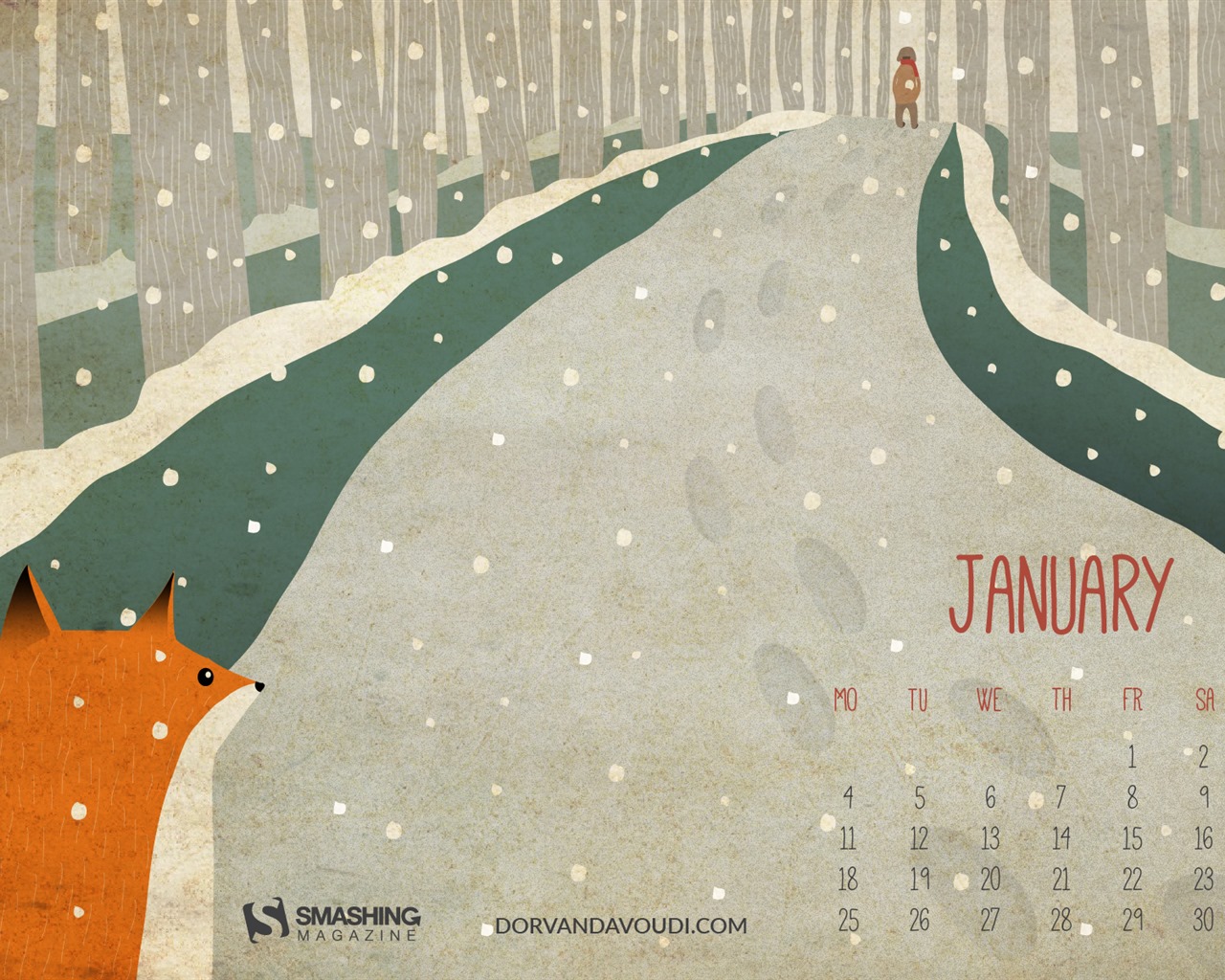 Janvier 2016 fonds d'écran calendrier (2) #6 - 1280x1024