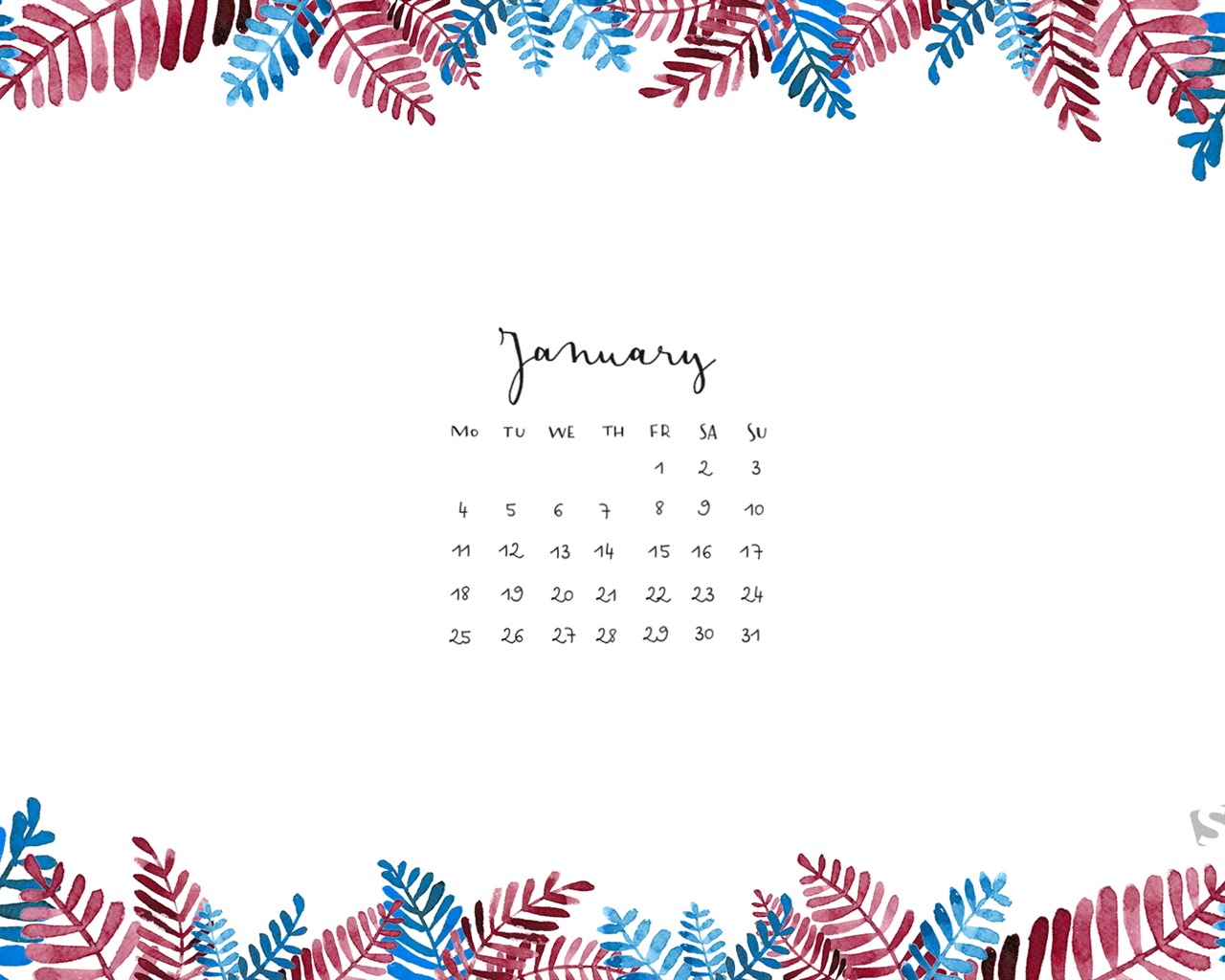 Januar 2016 Kalender Wallpaper (2) #8 - 1280x1024