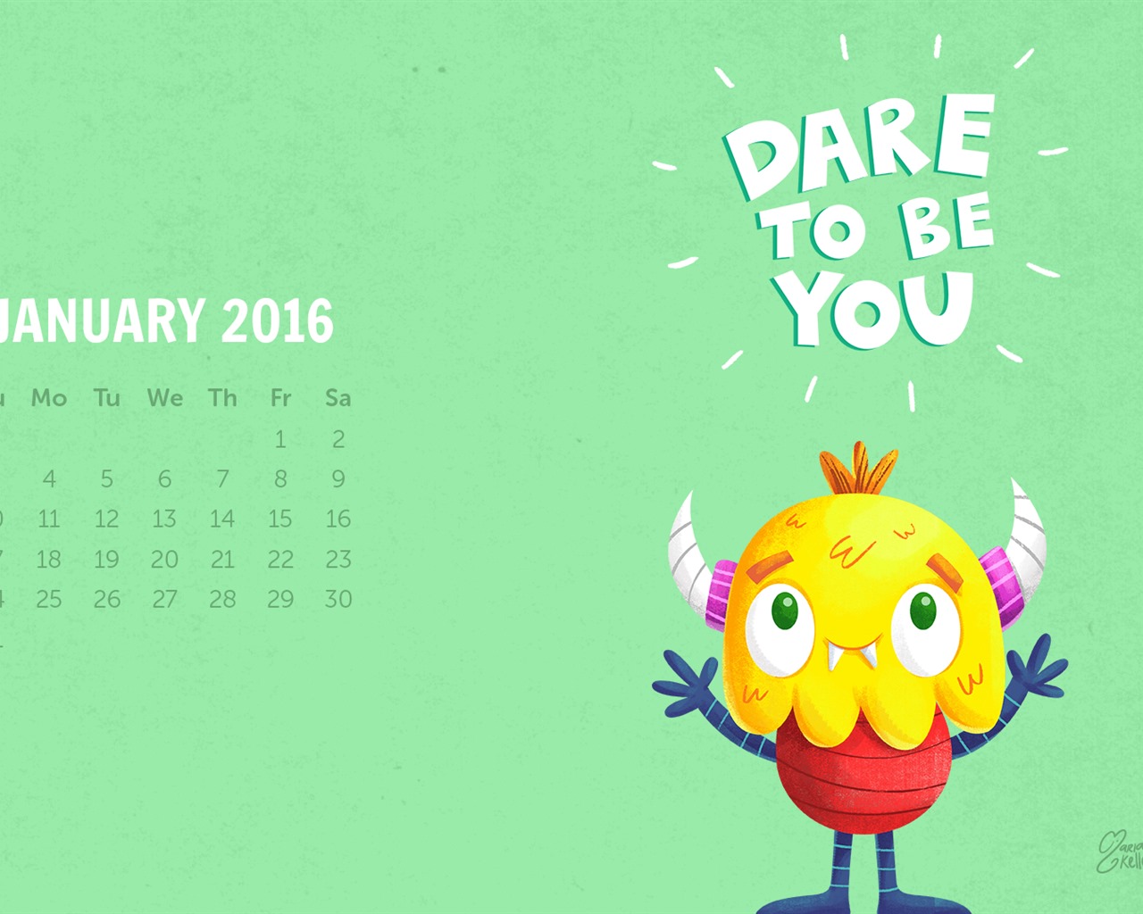Januar 2016 Kalender Wallpaper (2) #9 - 1280x1024