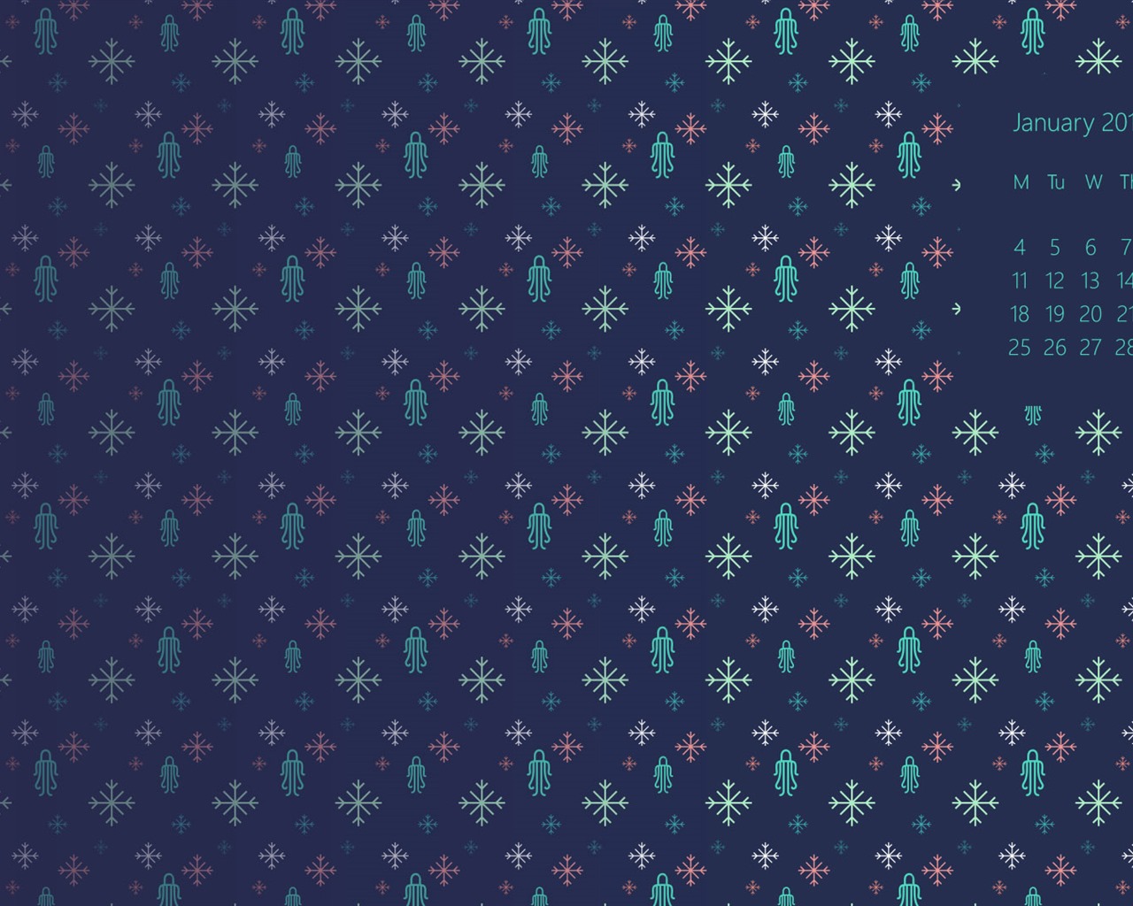 2016年1月 月历壁纸(二)15 - 1280x1024