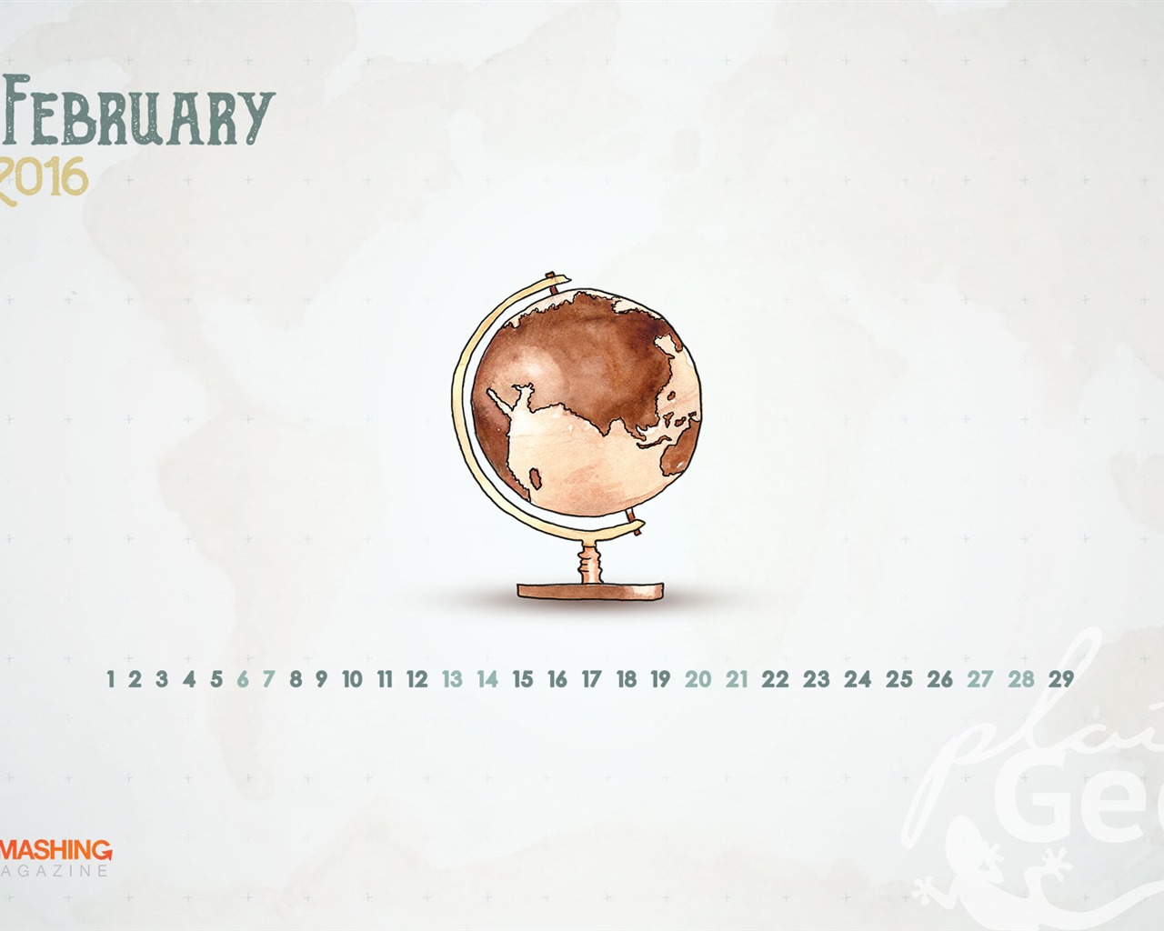 February 2016 Calendar wallpaper (1) #17 - 1280x1024