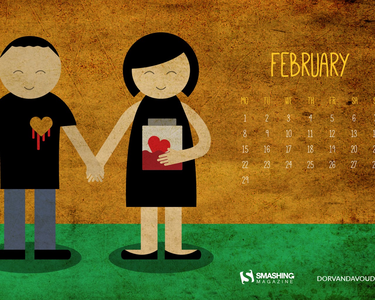 February 2016 Calendar wallpaper (2) #5 - 1280x1024