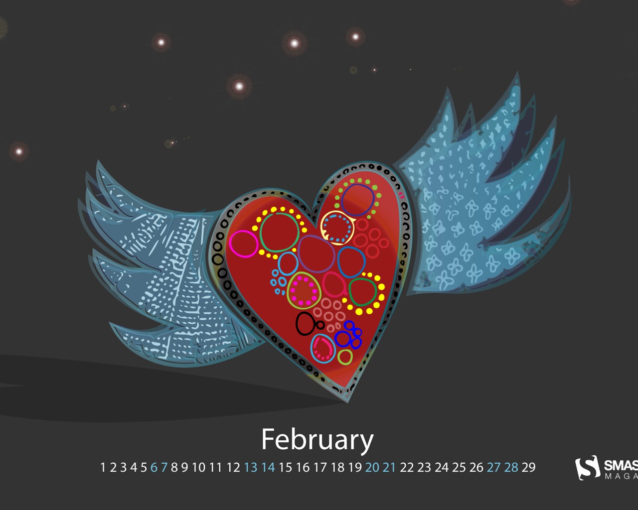 February 2016 Calendar wallpaper (2) #13 - 1280x1024