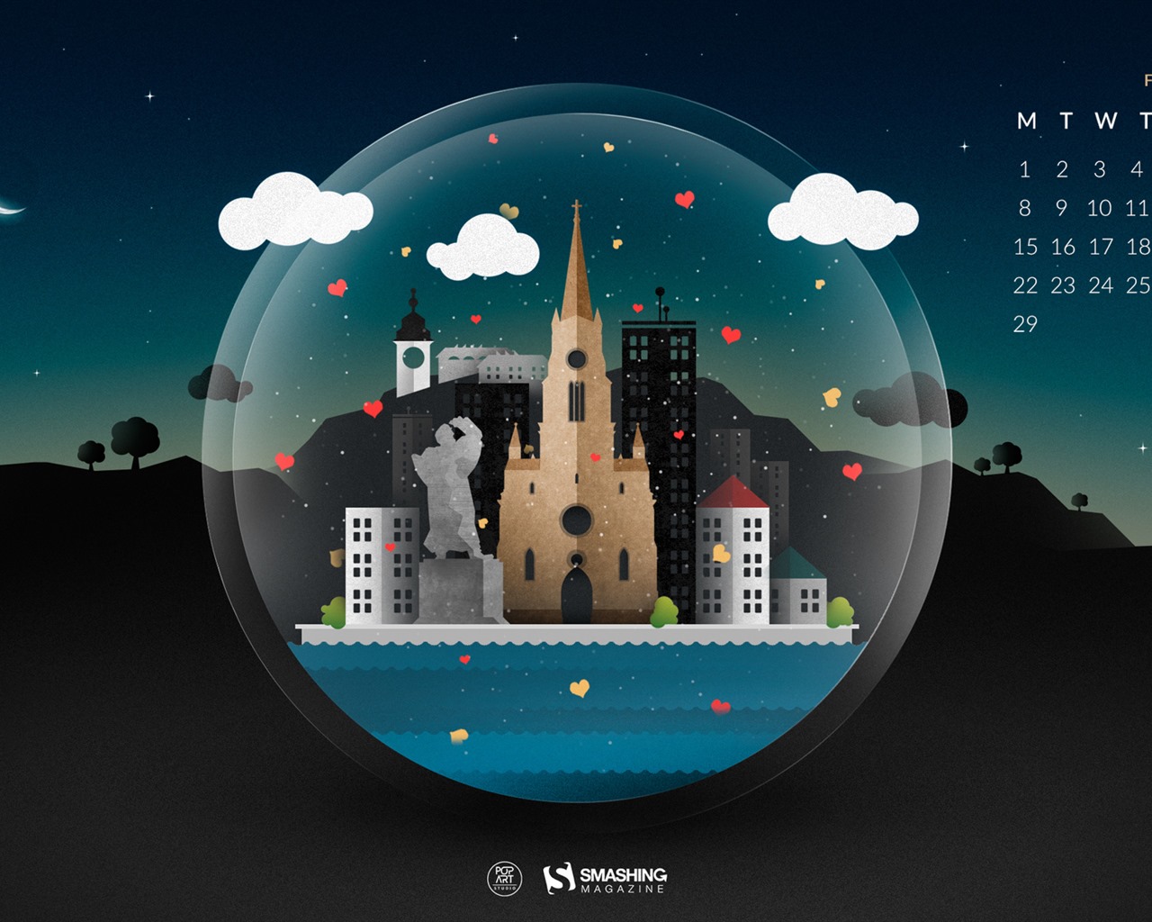 February 2016 Calendar wallpaper (2) #19 - 1280x1024