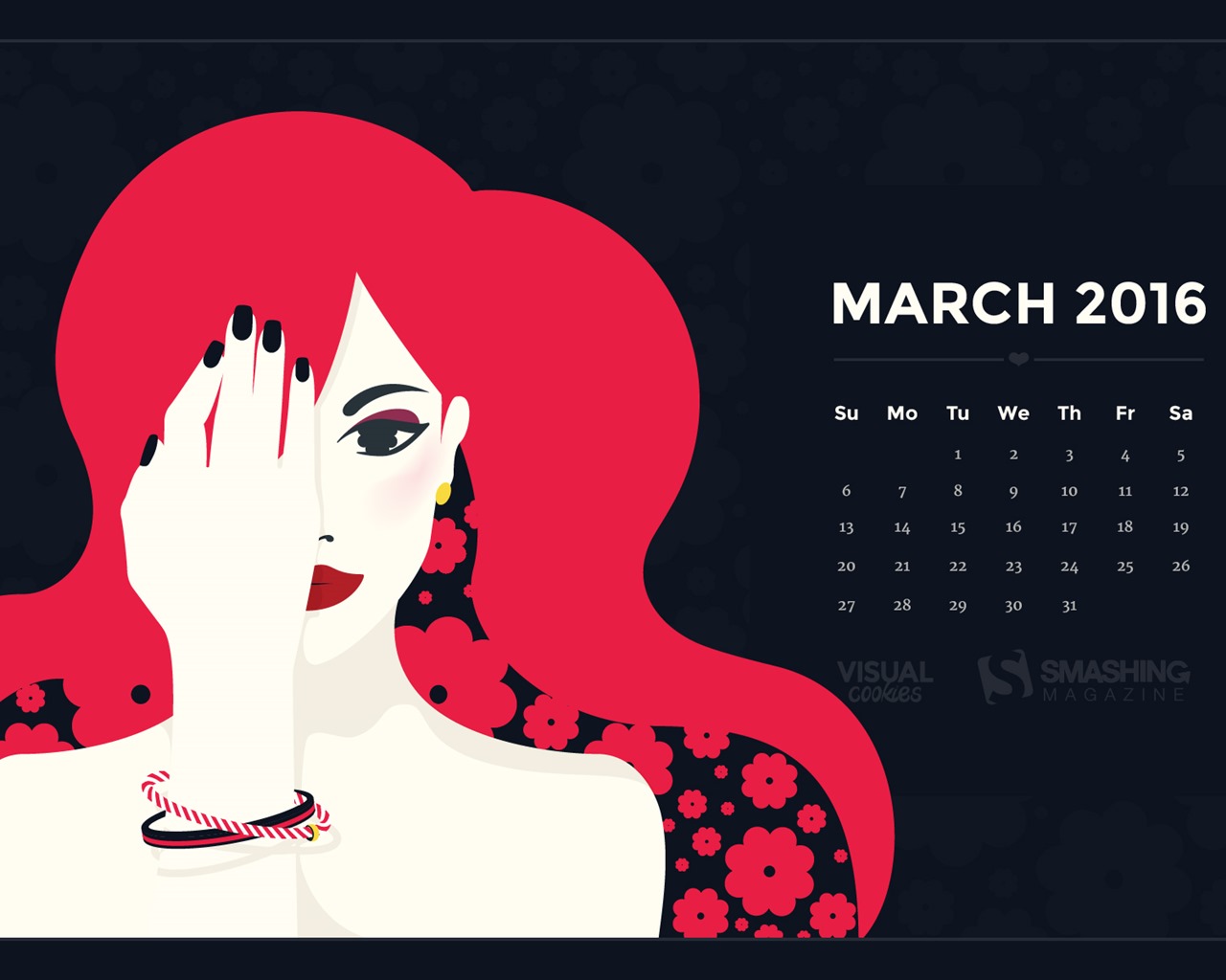 2016年3月 月曆壁紙(一) #19 - 1280x1024