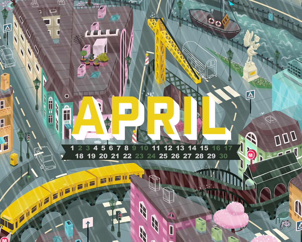 April 2016 calendar wallpaper (2) #1 - 1280x1024