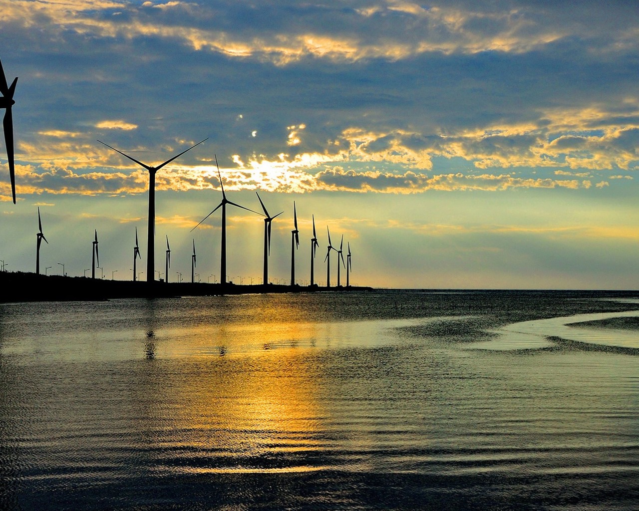 Taiwan Gaomei wetlands sunset HD Wallpapers #2 - 1280x1024