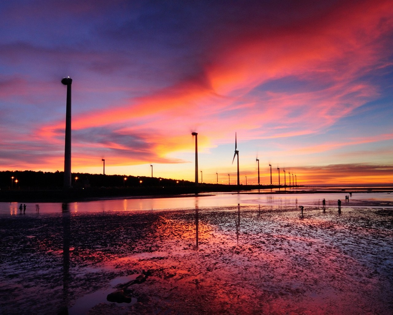 Taiwan Gaomei wetlands sunset HD Wallpapers #5 - 1280x1024