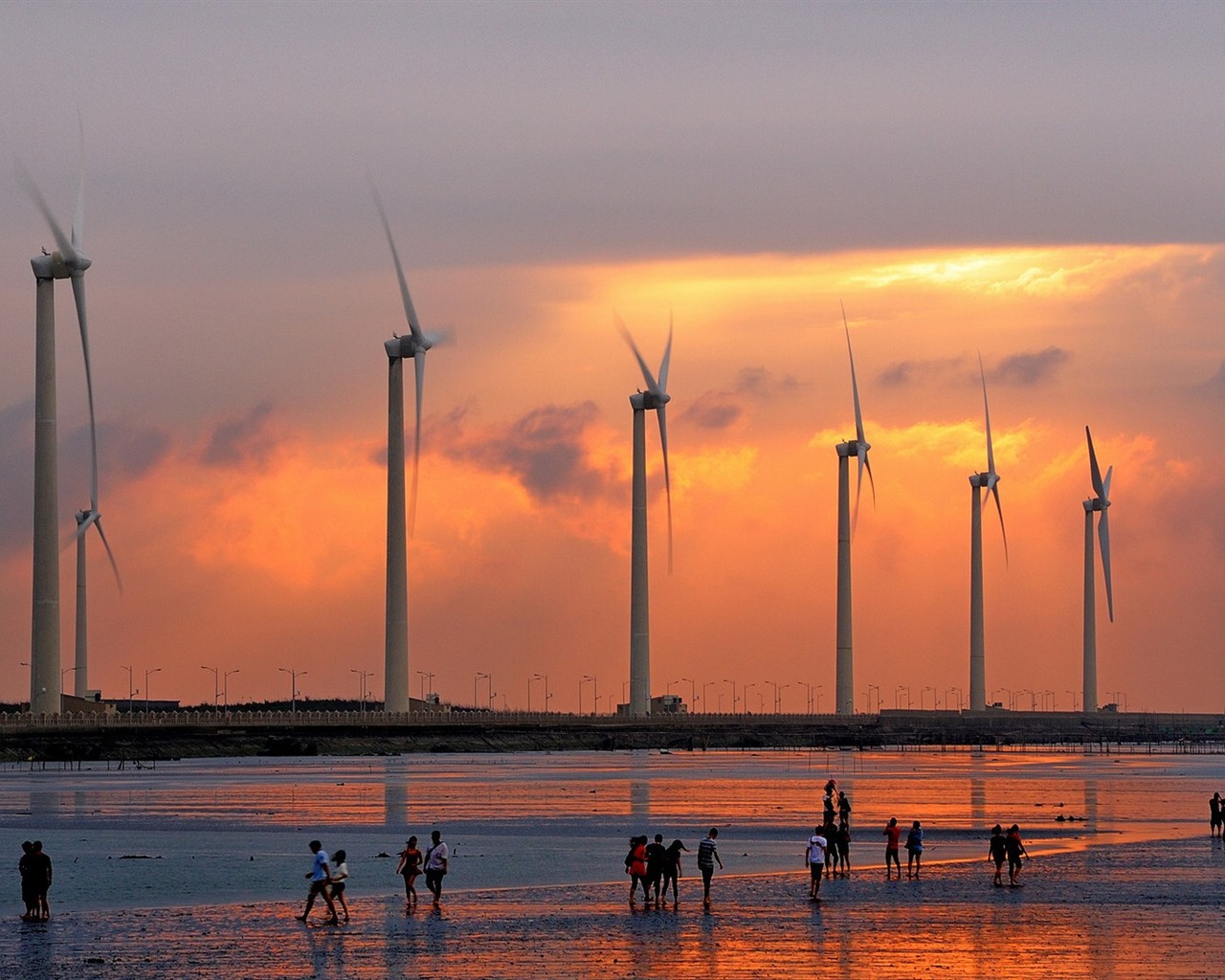 Taiwan Gaomei wetlands sunset HD Wallpapers #10 - 1280x1024