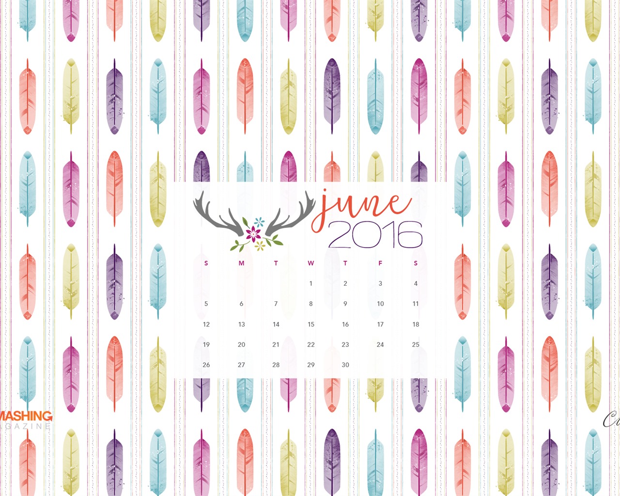 Juin 2016 calendrier fond d'écran (2) #10 - 1280x1024