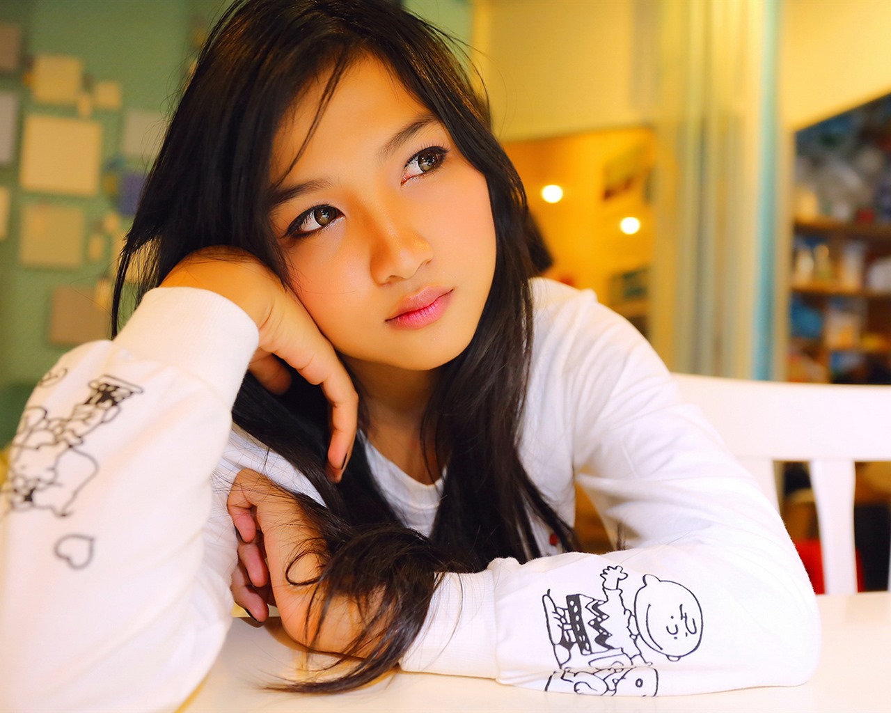 순수하고 사랑스러운 젊은 아시아 여자의 HD 월페이퍼 컬렉션 (2) #9 - 1280x1024