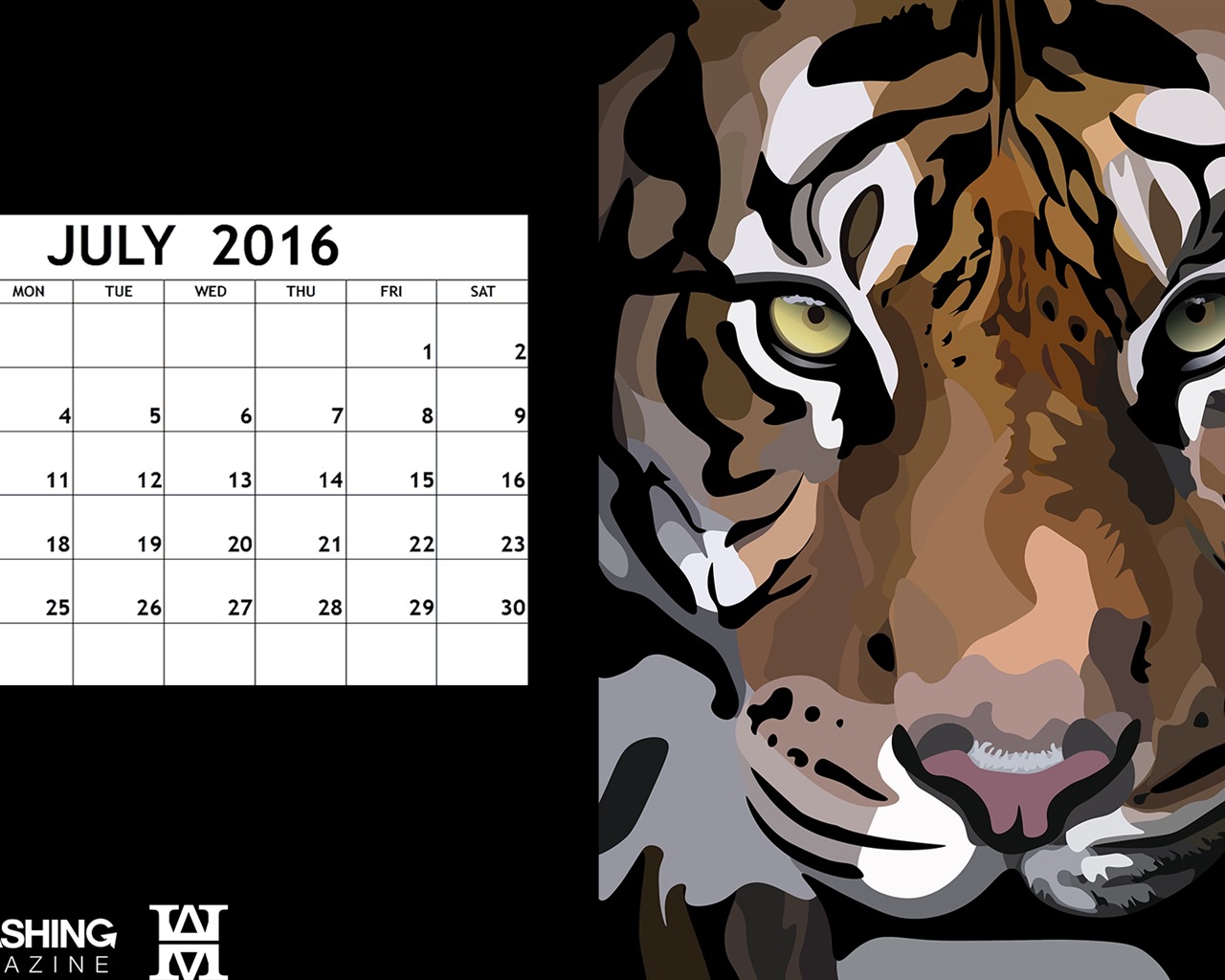 Juillet 2016 calendrier fond d'écran (2) #18 - 1280x1024